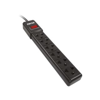 REGLETA NEGRA 6 TOMAS CABLE 90 CM
