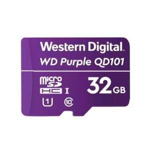 Memoria Flash WESTERN DIGITAL Purple 32GB SC QD101 microSD, ideal para Camaras de videovigilancia