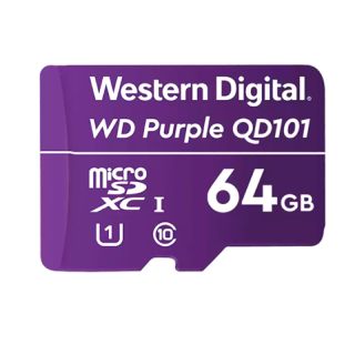 Memoria Flash WESTERN DIGITAL Purple 64GB SC QD101 microSD, ideal para Camaras de videovigilancia