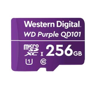 Memoria Flash WESTERN DIGITAL Purple 256GB SC QD101 microSD, ideal para Camaras de videovigilancia